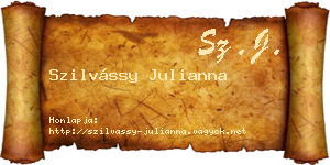 Szilvássy Julianna névjegykártya